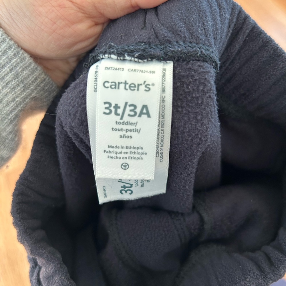 carters 3T fleece pants/joggers black - Picture 5 of 7